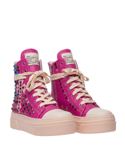 CALIPSO COCO — Fuchsia mit Kreuzen und Nieten