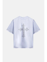 CR03 T-Shirt Cross Strass – Edizione Bianca