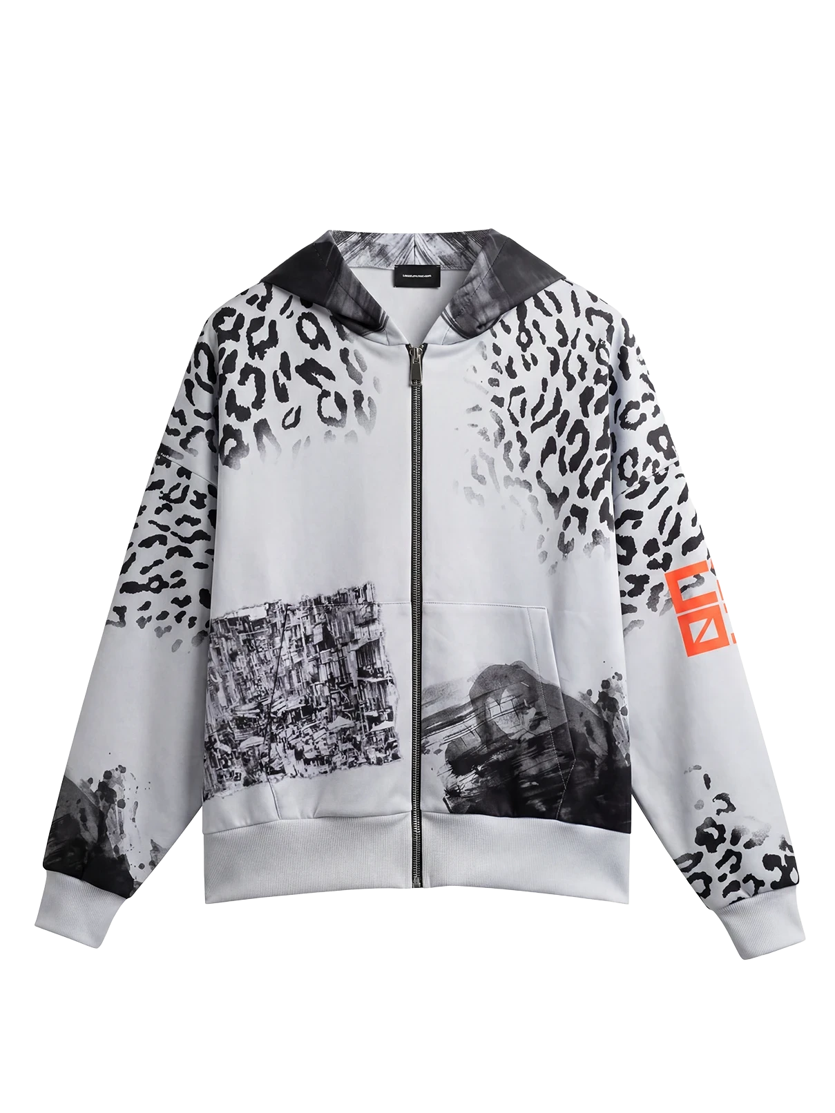 CR03 Creative Safari Zip-Hoodie — Sublimationsdruck — Olivgrau