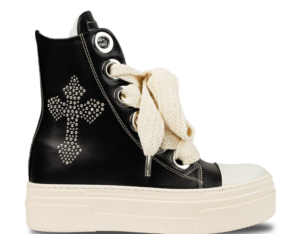 Calipso 300 – Crucifix Black Leather-Sneaker-CRISTIANZEROTRE