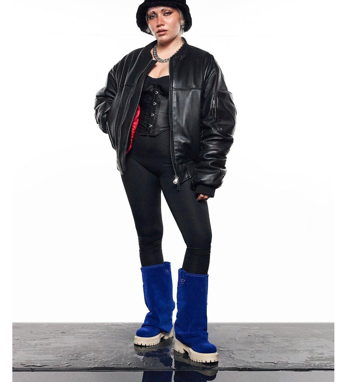 CHUNKY – Deep Blue Velvet Boots-Sneaker-CRISTIANZEROTRE