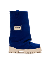 CHUNKY — Stiefel aus tiefblauem Samt