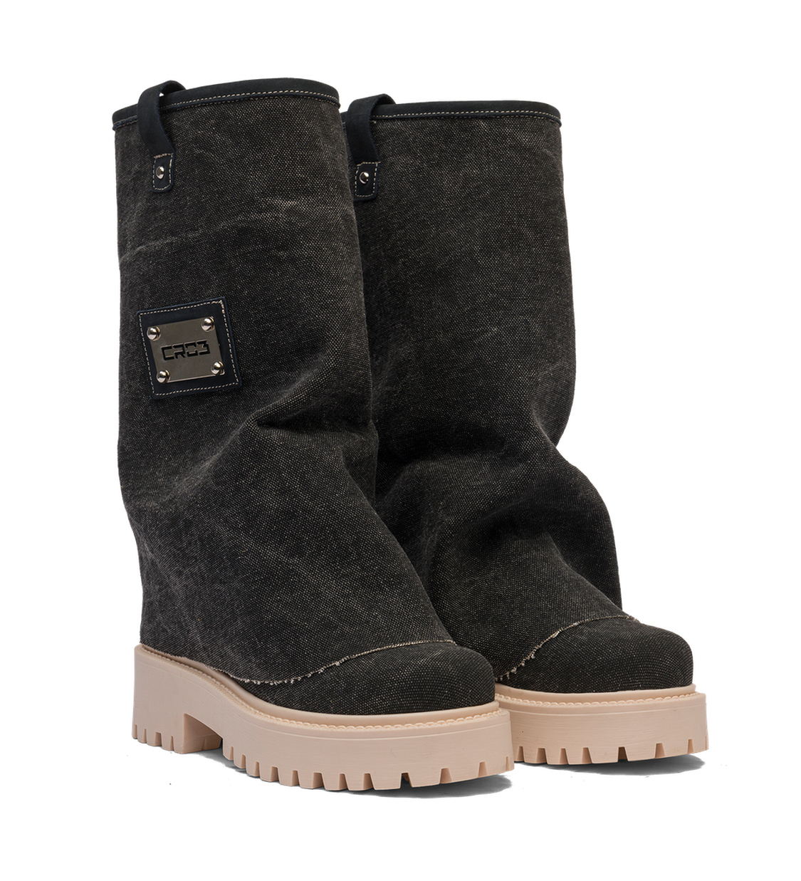 CHUNKY – Denim Boots Black-Sneaker-CRISTIANZEROTRE