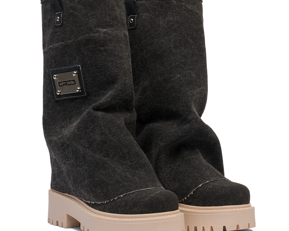 CHUNKY – Denim Boots Black-Sneaker-CRISTIANZEROTRE