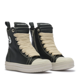 MIRAGE – Black Leather with Cream Laces