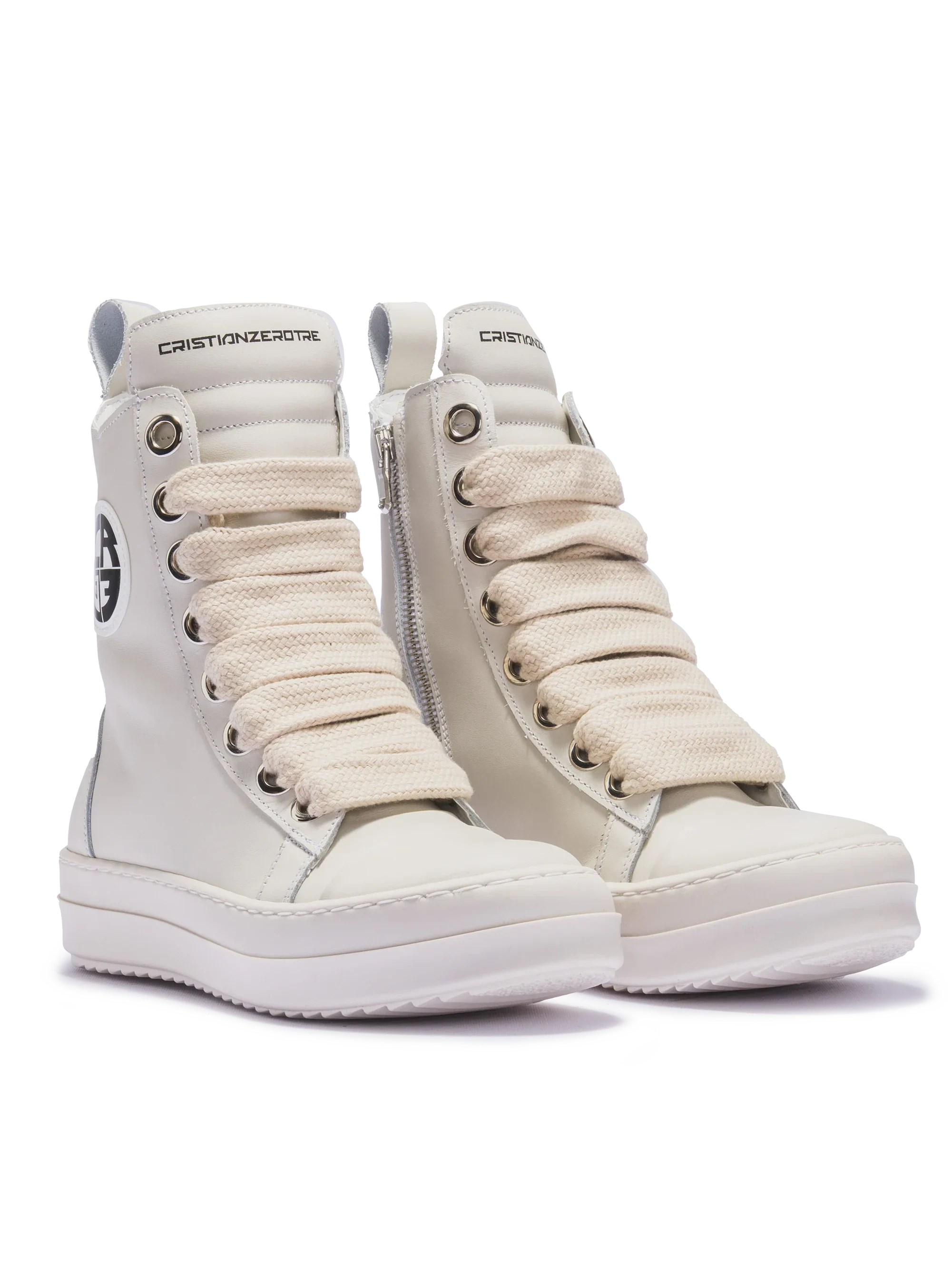 MIRAGE – Cuir crème avec lacets crème
