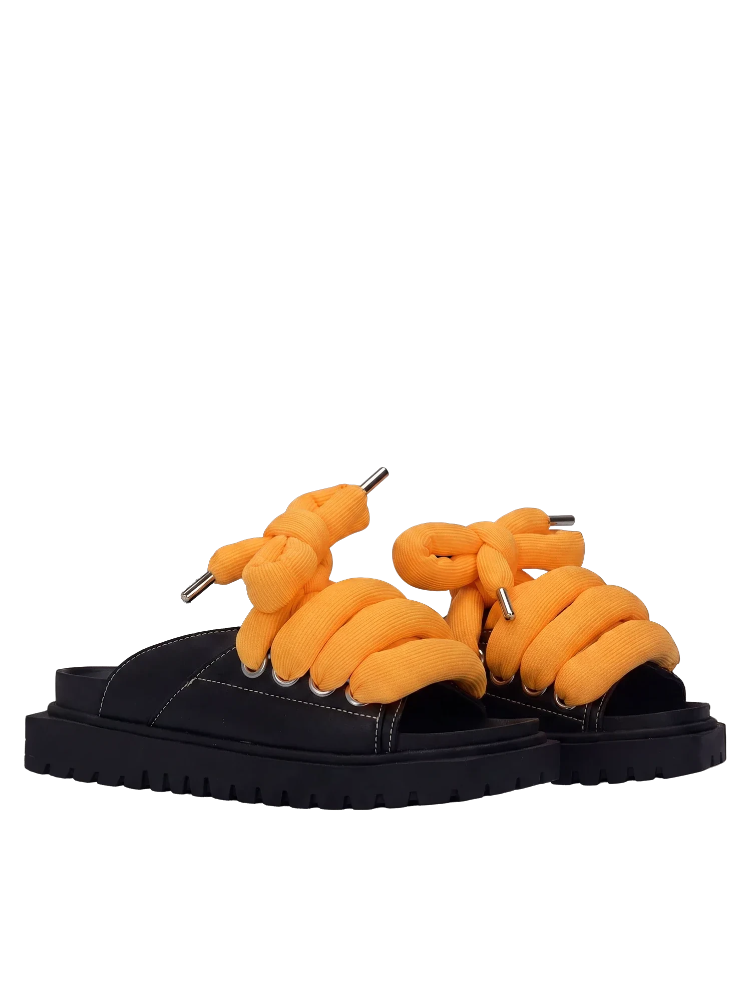 Sandale — Cuir noir — TB Orange