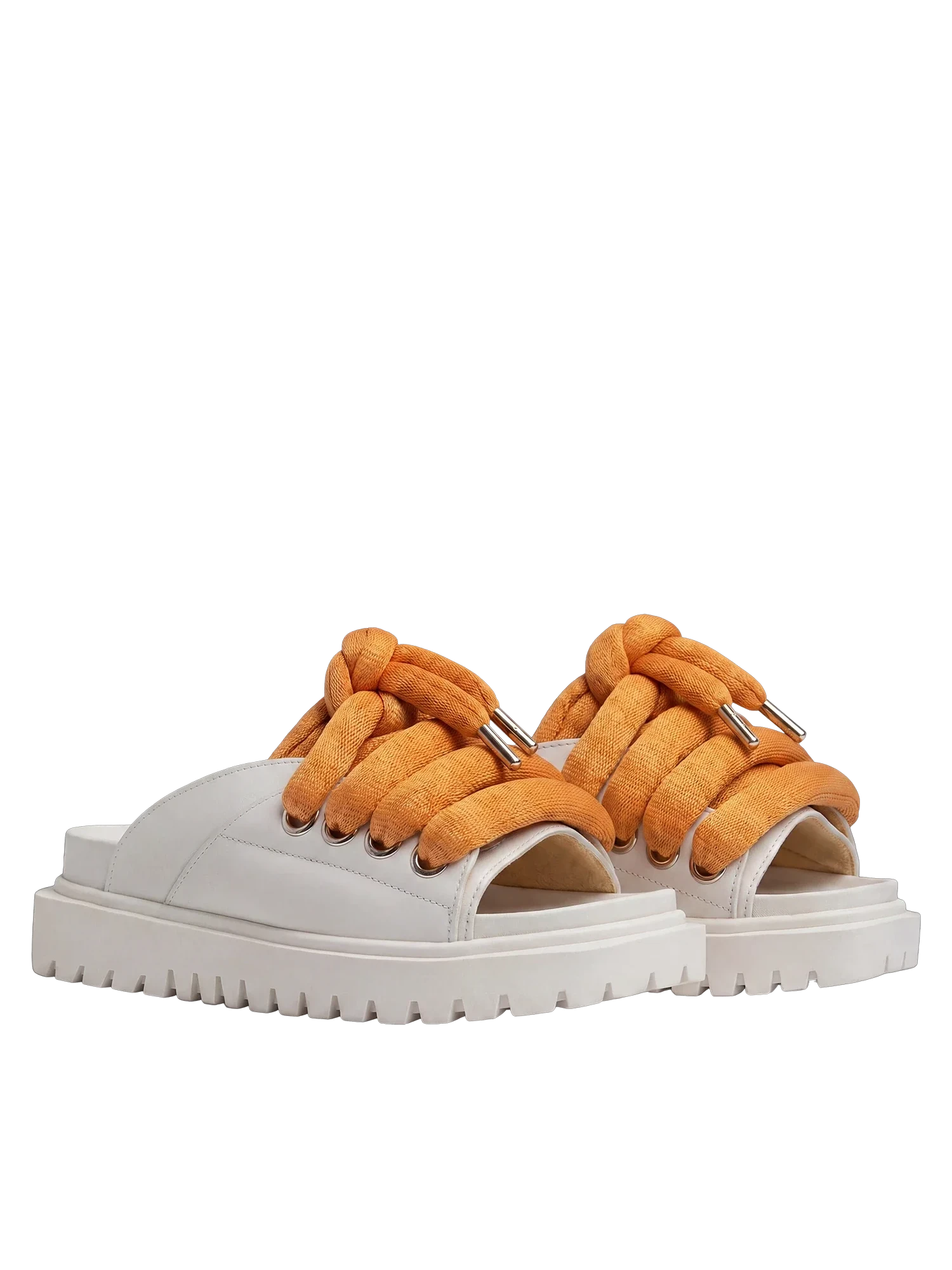 Sandalo — Pelle crema — LT Arancione
