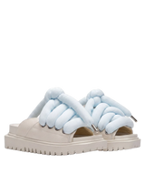 Sandale — Leder Creme — LT Hellblau