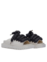 Sandale — Leder Creme — LT Schwarz