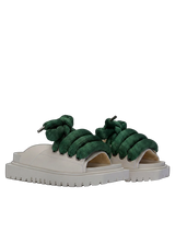 Sandale — Leder Creme — LT Grün