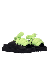 Sandale — Leder Schwarz — TB Acid Green