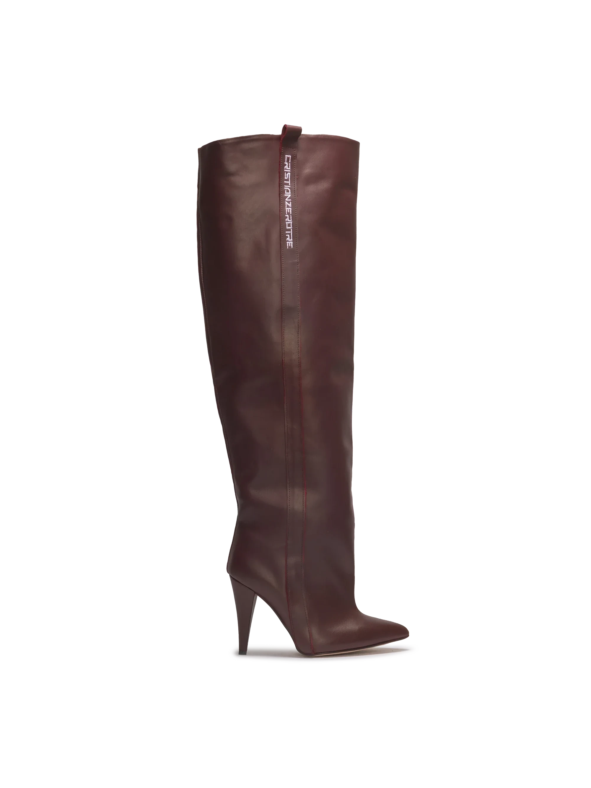 STORM — Bordeauxfarbene Overknee-Stiefel mit hohem Absatz