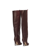 STORM — Bordeauxfarbene Overknee-Stiefel mit hohem Absatz