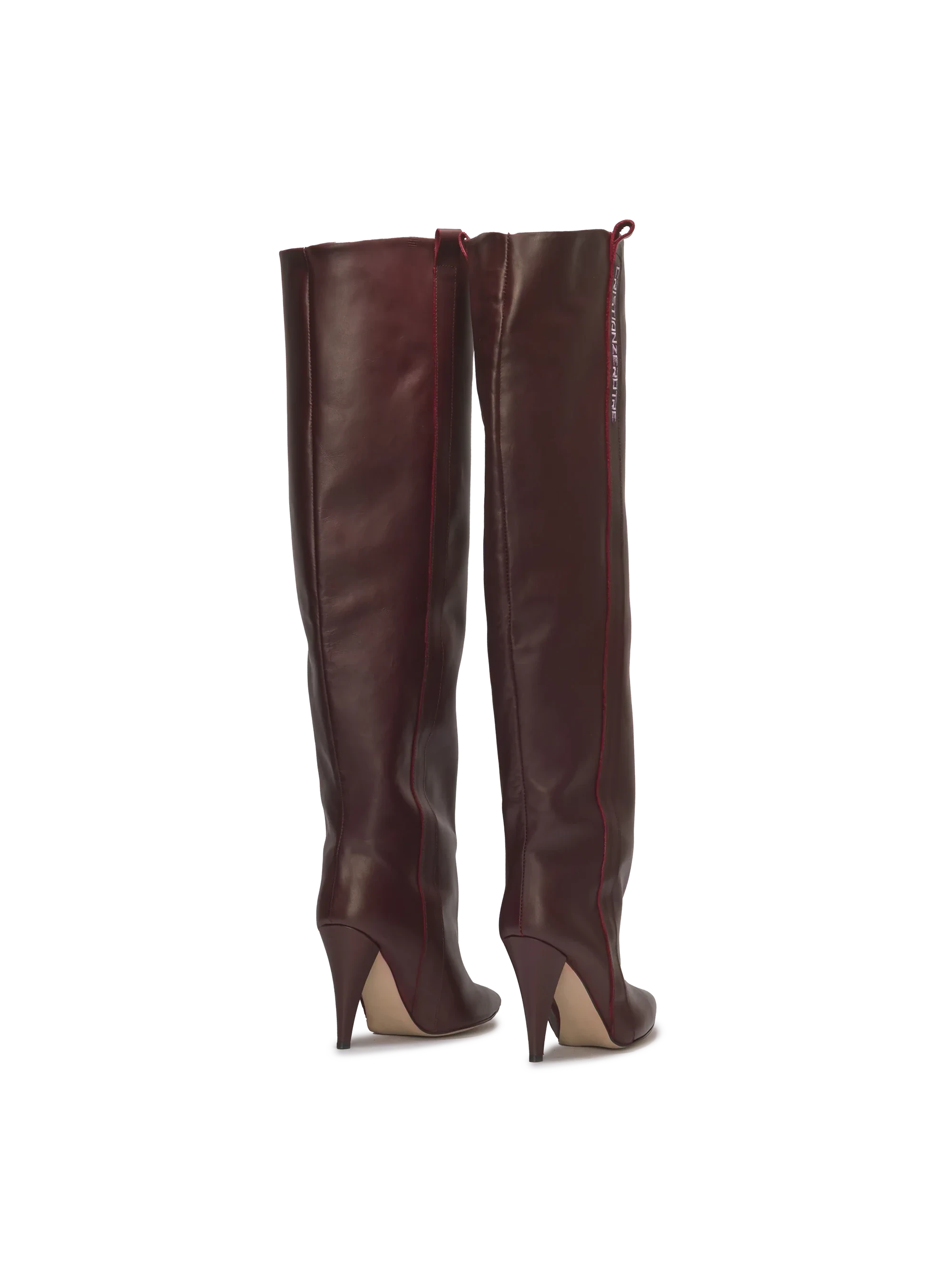 STORM — Bordeauxfarbene Overknee-Stiefel mit hohem Absatz