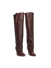 STORM — Bordeauxfarbene Overknee-Stiefel mit hohem Absatz
