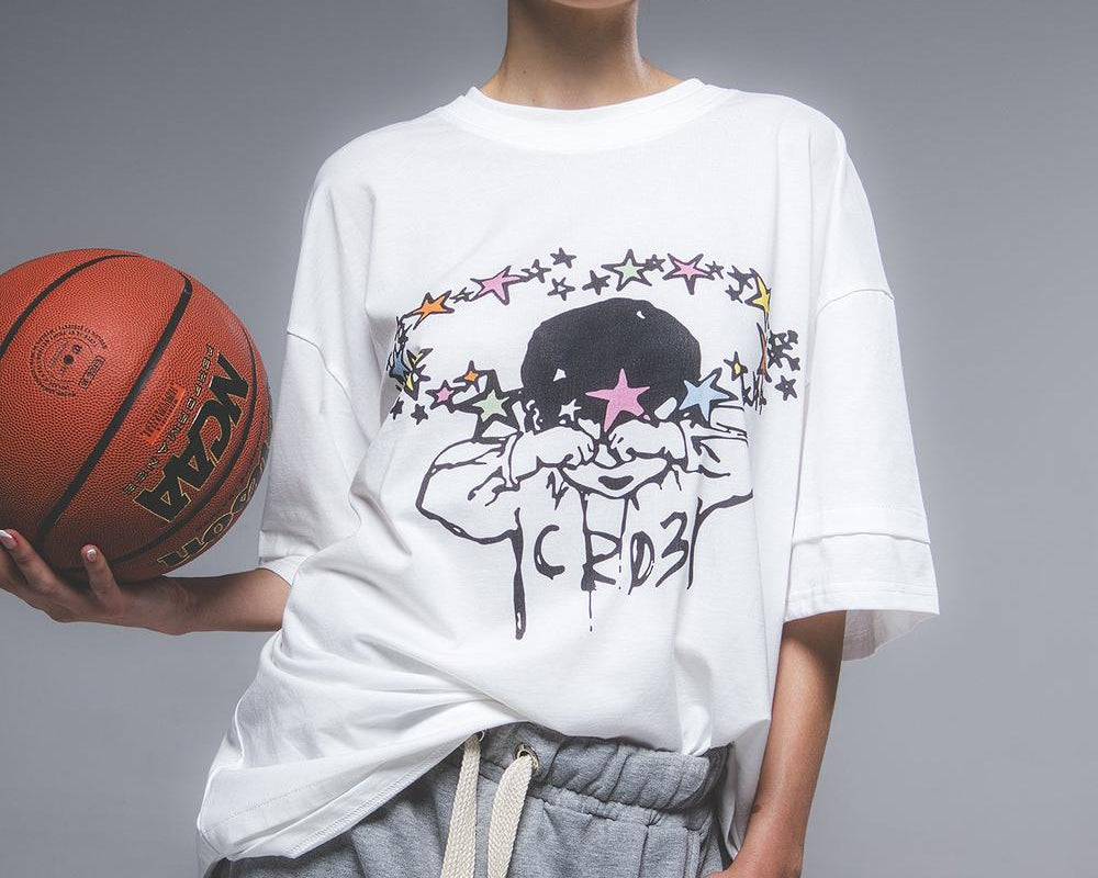 "Squint" White T-shirt-T-shirt-CRISTIANZEROTRE