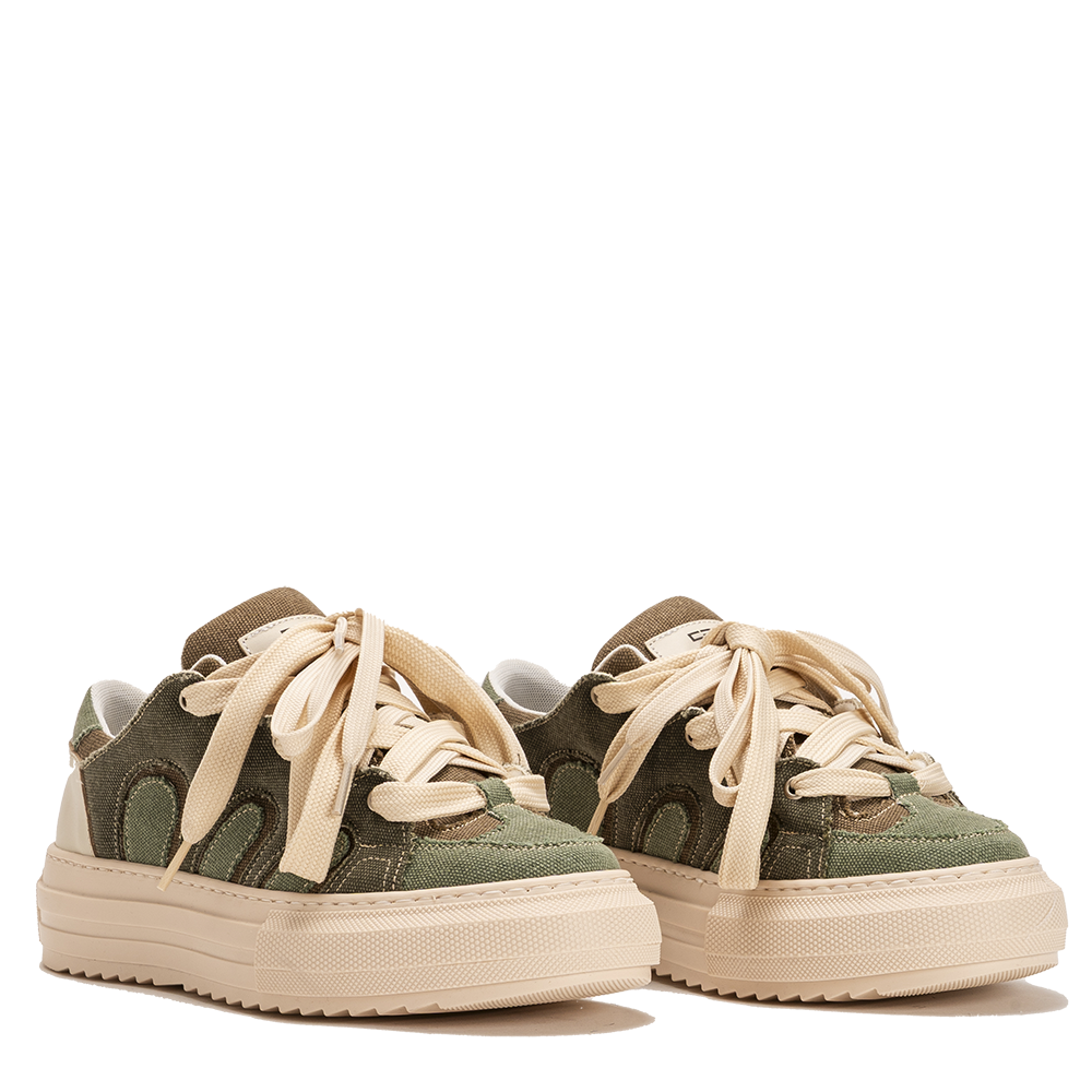 VYBE – Groene Canvas Chunky Sneakers