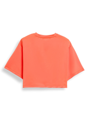 T-shirt court orange léopard 03